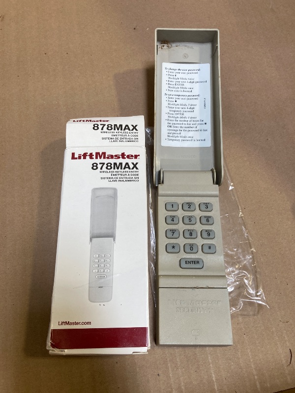 Photo 1 of Liftmaster 878MAX Wireless Keyless Keypad - Replacement for Older Models 877MAX, 376LM, 877LM, 976LM