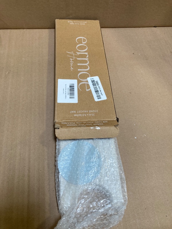 Photo 1 of Faucet Mat for Kitchen Sink - 23.6'' Long Diatomite Fast Drying Stone Sink Tray, Super Absorbent, Prevents Moisture Buildup - Faucet Splash Guard for Bathroom Counter [Light Grey, Includes Sandpaper]1048887873
