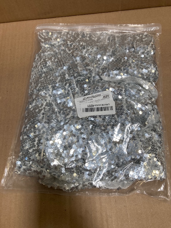 Photo 1 of 12 YEARS- Sparkle Sequin Skirt for Girls Kids Elastic Waist Three Layer Ruffle Skirt Silver