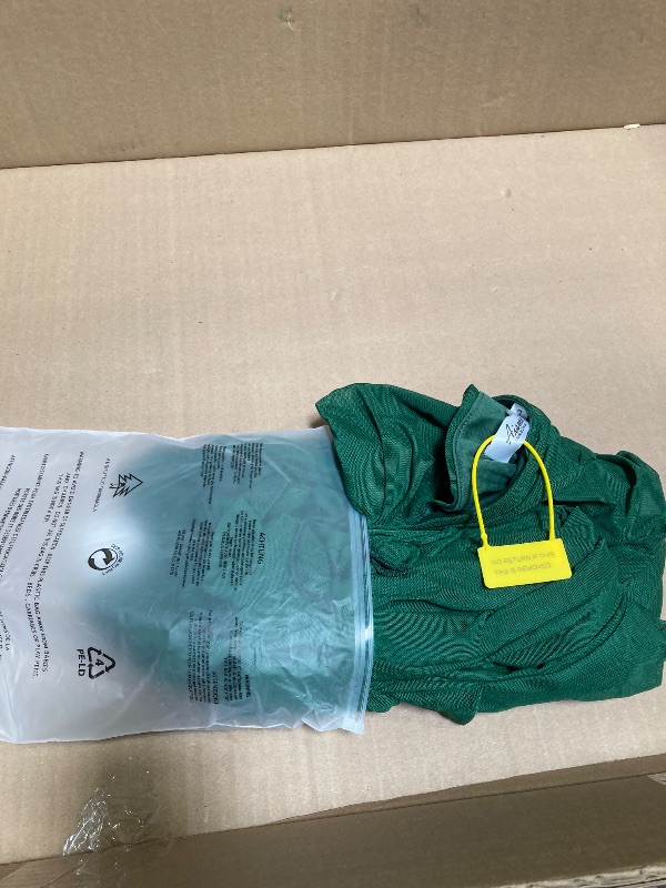 Photo 1 of AISWI Mesh Ruched Maternity Dress Baby Shower Wedding Guest Pregnancy Shoot Fall Short Sleeves Square Neck, Green, Large