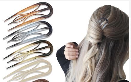 Photo 1 of 6Pcs French Hair Clips, U Shaped French Hair Pin Retro Fork Hair Pin Internal Teeth French Hair Clips, Tortoise Shell French Hair Pins for Women Thin Thick Hair Buns Twist Hairstyle Accessories