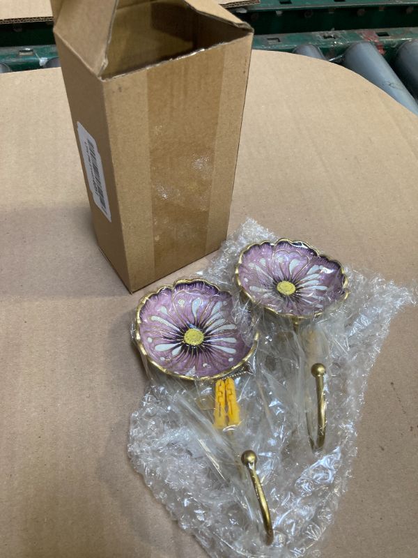 Photo 1 of Tricune Vintage Flower Shaped Decorative Wall Hooks Rack Hangers for Hanging Clothes Coats Towels Keys Hats, 2 Pack Antique Metal Mounted Wall Hook