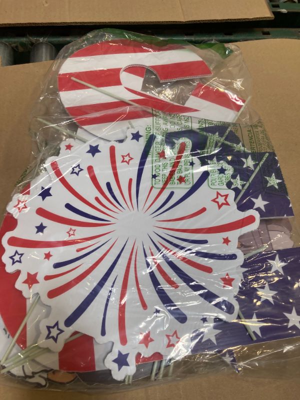 Photo 1 of KatchOn 4th of July Yard Signs with Stakes - Pack of 8 | Patriotic Outdoor Signs, USA Flag Sign, Independence Day Decorations