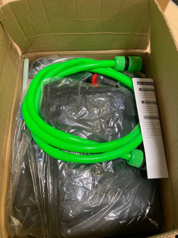 Photo 1 of 53 Gallon Collapsible Rain Barrel for Garden/Outside/Lawn, Portable Rainwater Collection System, Rain Barrel to Collect Rainwater from Gutter, Water Storage Tank with Two Spigots & Overflow Kit, Black