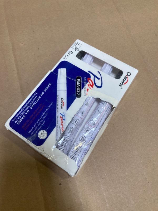 Photo 1 of Overseas White and Black Paint Pens,4 Pack Oil Based Permanent Markers - Medium Tip, Quick Dry and Waterproof Paint Markers for Rock, Wood, Metal, Plastic, Canvas, Glass, Ceramics, Rubber, Stone
