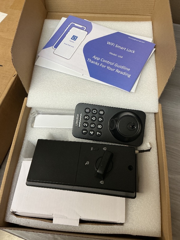 Photo 1 of Ulecoce Keyless Entry Door Lock Built-in WiFi with Handle Set, Smart Lock with App Control, Electronic Keypad Deadbolt with Doorbell, One-time Code, Auto-Locking, Easy to Install