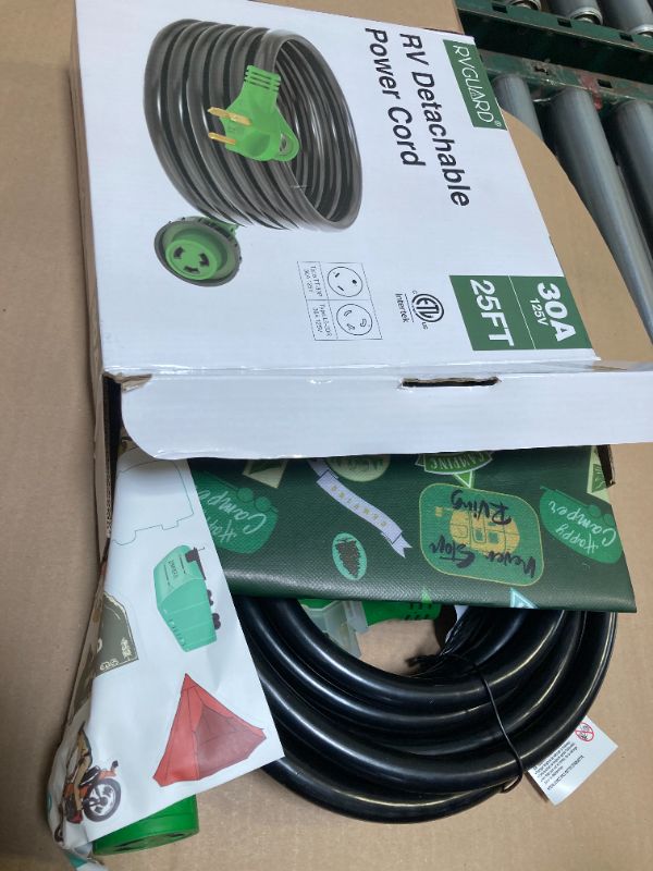 Photo 1 of RVGUARD 50 Amp 50 Foot RV/EV Extension Cord, NEMA 14-50P/R Heavy Duty Extension Cord with LED Power Indicator and Cord Organizer, Green, ETL Listed
