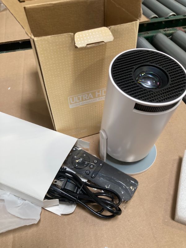 Photo 1 of Mini Projector, Support 4K 1080P Portable Projector with Dual Band WIFI6 5G Wireless 5.2 Bluetooth Android 11, 200 ANSI Lumens, 180° Rotatable, Auto Keystone Correction,35"-130" Screen Video Projector