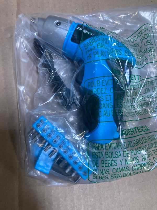 Photo 1 of Hi-Spec 27pc 3.6V Blue USB Small Power Electric Screwdriver Set. Cordless & Rechargeable with Driver Bit Set