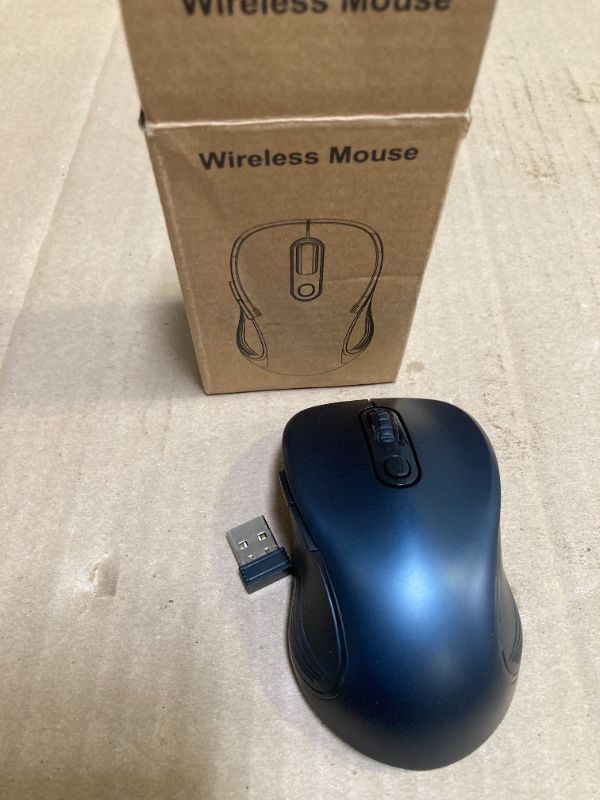 Photo 1 of WisFox 2.4G Wireless Mouse for Laptop, Ergonomic Computer Mouse with USB Receiver and Type-C Adapter, 3 Adjustable Levels DPI, 6 Button Cordless Wireless Mice (Grey)
