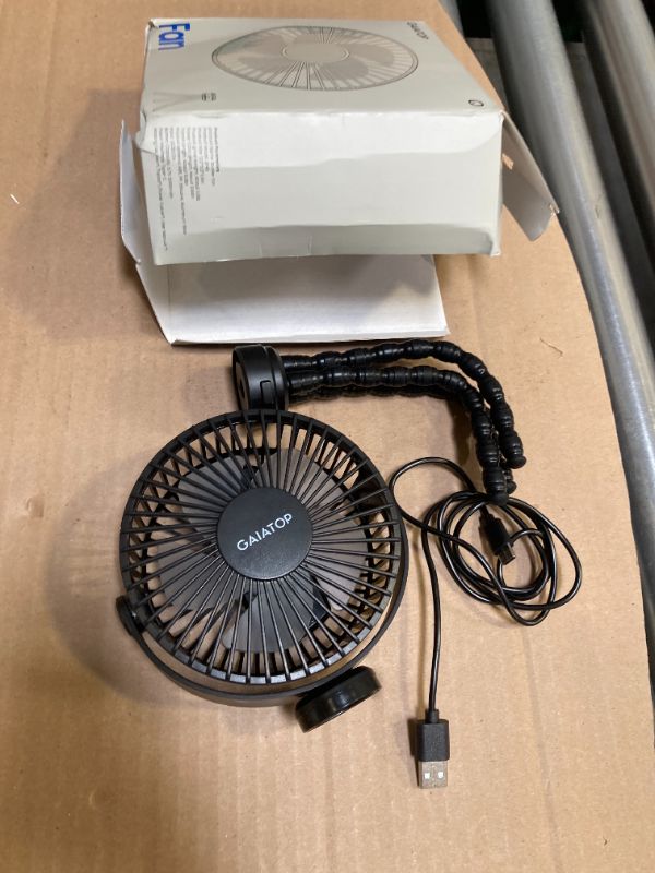 Photo 1 of Gaiatop Mini Portable Stroller Fan, Battery Operated Small Clip on, Detachable 3 Speed Rechargeable, 360° Rotate Flexible Tripod Better Cooling for Car Seat Crib Treadmill Travel Black