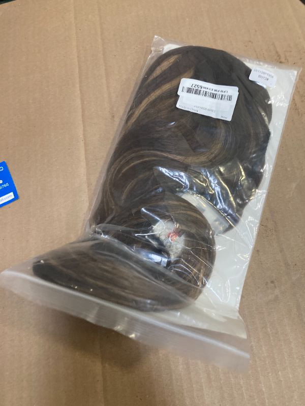 Photo 1 of SEIKEA Ponytail Extension, 24" Fluffy Long Clip Hair Extensions Ponytail Multi-layered Clip in Fake Pony Tails Natural Soft Synthetic Hairpiece Glazed Mocha 