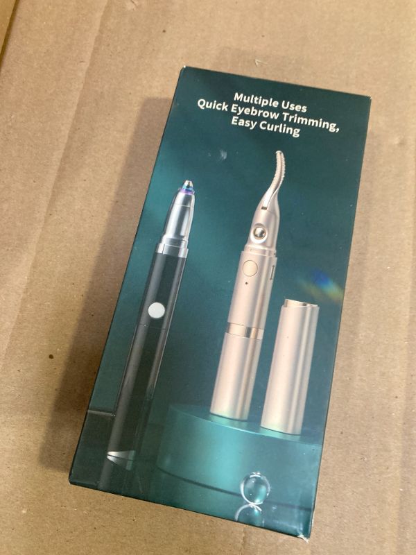 Photo 1 of 2 in 1 Heated Eyelash Curlers and Eyebrow Trimmer for Women, Electric Eyelash Curler with 2 Temperature Modes Anti-Burn USB Rechargeable Heated Eyelash Curler, Ideal Gift for Women J57