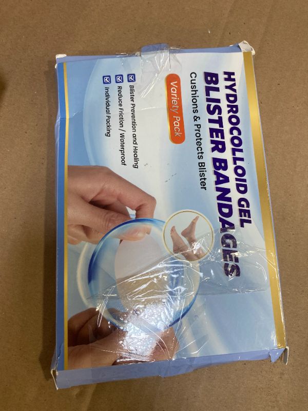Photo 1 of Hydrocolloid Bandages Blister Bandages for Feet - 36 ct Water Resistant Gel Blister Pads Blister Cushions for Toe, Heel- Blister Prevention & Recovery Pads - Variety Pack