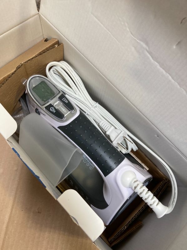 Photo 1 of BEAUTURAL 1800-Watt Steam Iron with Digital LCD Screen, Double-Layer and Ceramic Coated Soleplate, 3-Way Auto-Off, 9 Preset Temperature and Steam Settings for Variable Fabric Gray