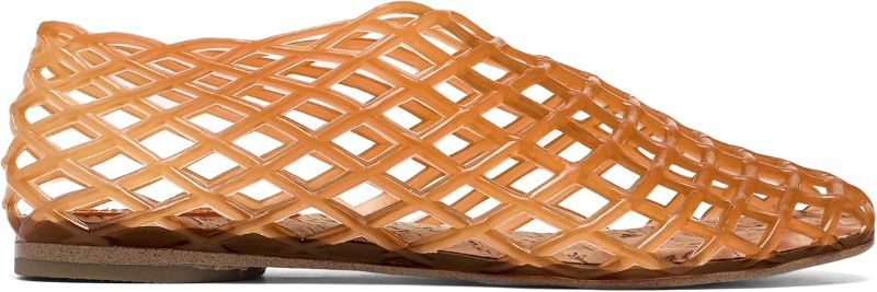 Photo 1 of Red Jelly Mesh Ballet Flats for Women Adult Clear Hollow Jelly Sandals Beach Ballerina Jellies Shoes
