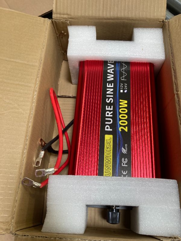 Photo 1 of SUNWHEEL 2000W 24V Pure Sine Wave Inverter, 24V DC to 110V/120V AC Power Inverter for RV?Off Grid?Truck?Power Outage with 2 AC outlets and LCD Display