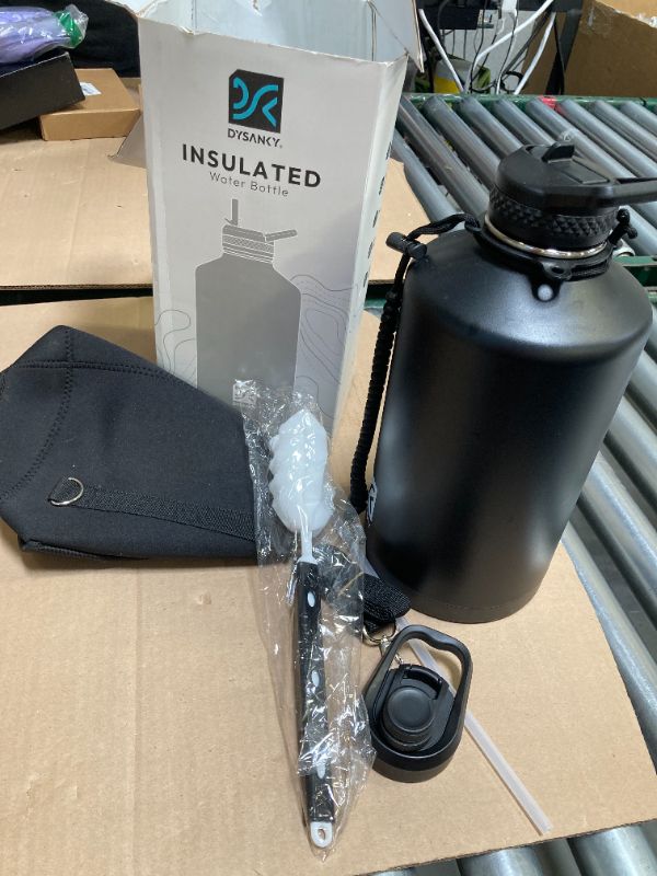Photo 1 of DYSANKY 1 Gallon Water Bottle Insulated | Thickened Stainless Steel Vacuum Metal Water Jug | Portable Sports Large for Gym and Hiking with Straw, Carrier Bag, Handle Strap | BPA-Free 128 oz