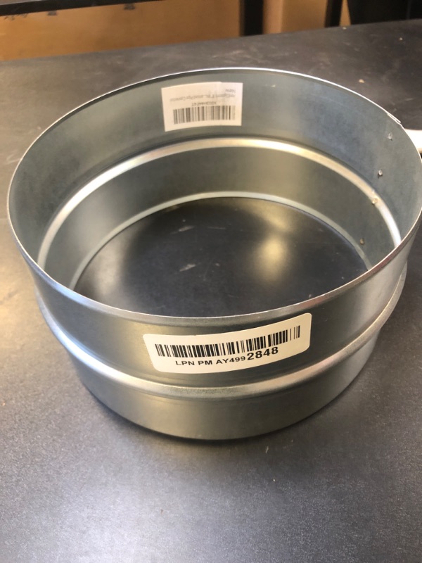 Photo 1 of Vent Systems 8'' Inch Galvanized Steel Duct Connector - Round Ventilation Duct Extension - Metal Vent Coupler - Metal Hose Coupling - Galvanised Pipe Connector
