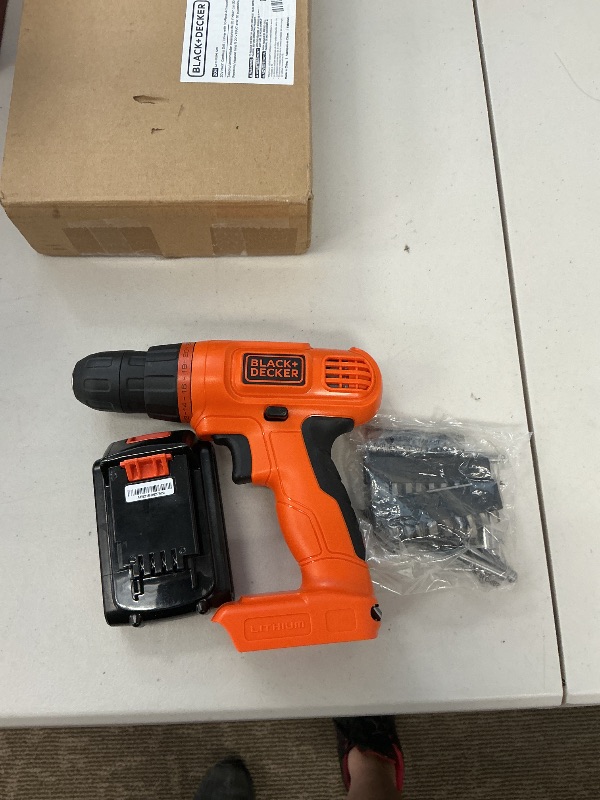 Photo 1 of BLACK+DECKER 20V MAX POWERECONNECT Cordless Drill/Driver + 30 Piece Bits and Drivers Kit (LD120VA)