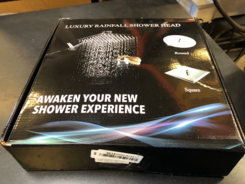 Photo 1 of 12'' Rain Shower Head Combo, High Pressure Rainfall Shower Head with 16'' Flexible Adjustment of Height/Angle Upgraded Extension Arm and 5 Setting Spray Handheld Shower Head, Anti-leak (Chrome)
