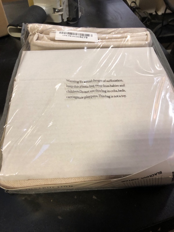 Photo 1 of 100% Blackout Shield Linen Blackout Curtains for Bedroom 84 Inches Long, Back Tab/Rod Pocket Living Room Drapes, Thermal Insulated Blackout Curtains 2 Panels Set, 50" W x 84" L, Cream