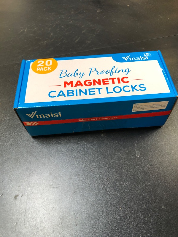Photo 1 of 20 Pack Magnetic Cabinet Locks Baby Proofing - Vmaisi Children Proof Cupboard Drawers Latches - Adhesive Easy Installation