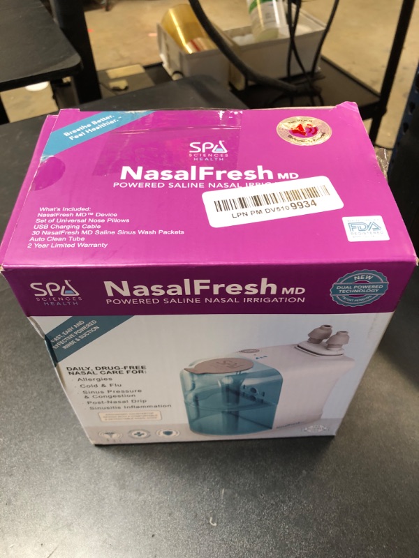 Photo 1 of NASALFRESH MD - Dual Powered Nasal Irrigation System Nasal Rinse and Wash - Sinus Decongestant Relief System w/ 30 Saline Packets - Rechargeable - Snoring Remedy
