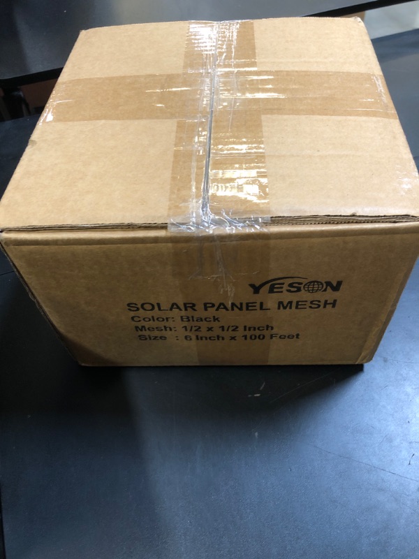 Photo 1 of YESON Solar Panel Guard, 6in X 100ft PVC Coated Critter Guard Roll Kit for Solar Panel Wire Screen, Black Pigeon Barrier Netting with 120 Fastener Clips, Cutting Scissor, Gloves