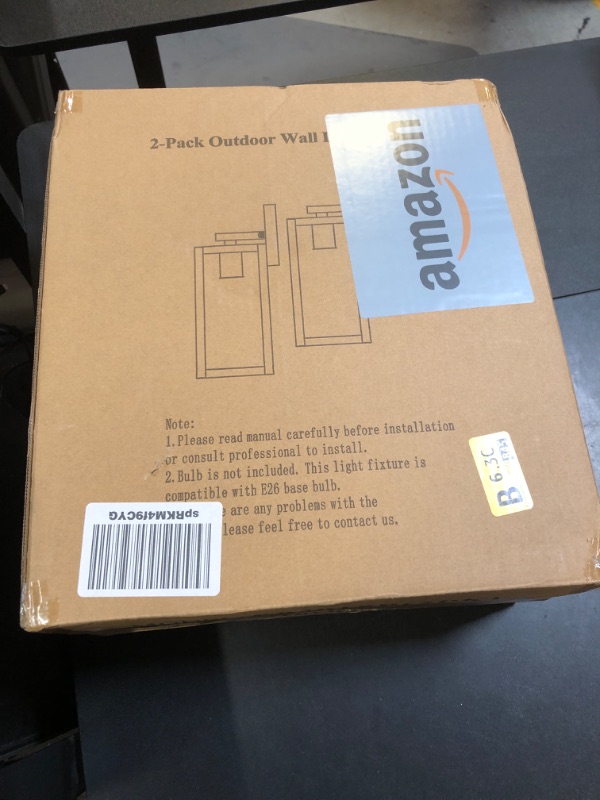 Photo 1 of 2-Pack Outdoor Light Fixtures Wall Mount, Waterproof Exterior Wall Lanterns with Clear Glass, Anti-Rust Outside Black Wall Sconces, Front Porch Lights for House Garage Doorway, Bulbs Not Included
