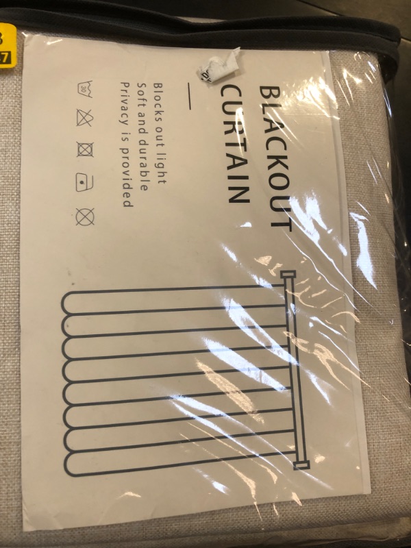 Photo 1 of 100% Blackout Shield Linen Blackout Curtains for Bedroom 86 Inches Long, Back Tab/Rod Pocket Living Room Drapes, Thermal Insulated Blackout Curtains 2 Panels Set, 50" W x 86" L, Cream