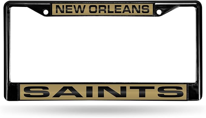 Photo 1 of Rico Industries NFL New Orleans Saints GOLD 12" x 6" Chrome All Over Automotive License Plate Frame for Car/Truck/SUV