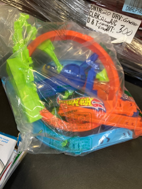 Photo 1 of Hot Wheels Toy Car Track Set, Launch and Loop Playset & 1:64 Scale Die-Cast Vehicle, Crash Area on Figure 8 Track with Loop-Kicker Booster