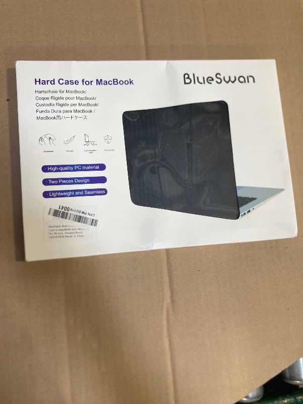 Photo 1 of BlueSwan Anti-Cracking Hard Shell Case Compatible with MacBook Pro 14-inch 2025 2024-2021 Release M4 M3 M2 M1 Pro/Max Chip, Anti-Fingerprint Soft TPU Bumper, Frosted Black