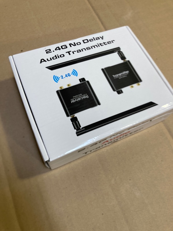 Photo 1 of Tendak 2.4Ghz Wireless Audio Transmitter Receiver, 160 ft Long Range Low Latency Wireless Audio Adapter with Volume Control for Subwoofer/Powered Speaker/Soundbar, RCA or 3.5mm Jack Input/Output