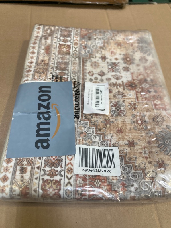 Photo 1 of Restydon Runner Rug 2x8 Runners for Hallways Non Slip Washable, Vintage Hallway Runner Rugs for Living Room, Low Pile Soft Hallway Rug for Kitchen Bedroom Laundry Room Rug(Orange,2'x8')