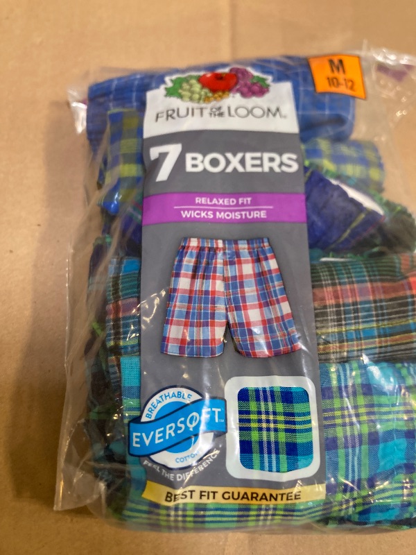 Photo 1 of Fruit of the Loom Boys' Boxer Shorts, Woven - 7 Pack - Assorted, Medium