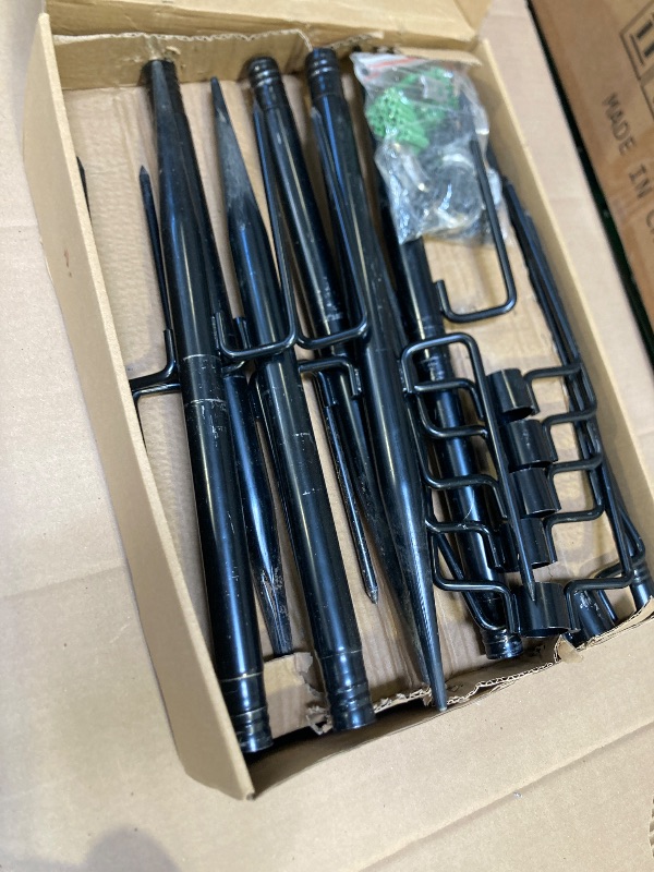 Photo 1 of 6 Pack 10 ft Heavy Duty Metal String Light Poles Adjustable Outdoor Lighting Stand for Patio,Backyard,Garden,Party & Wedding Rustproof & Sturdy with Hooks