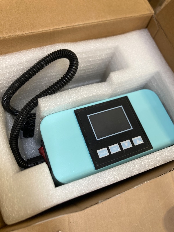 Photo 1 of JESIMAIK Hat Press, Mini Heat Press Machine for Caps, T-Shirt & More, Curved Heating Plate and Silicone Base, Fast Heating, No Crease, LCD Digital Temperature &Timer Control - Lake Blue