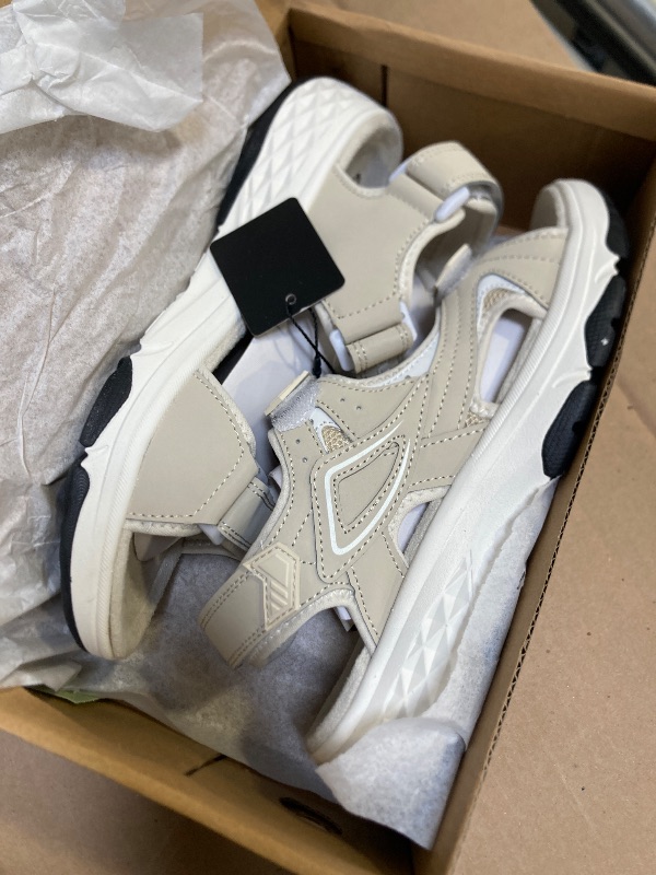Photo 1 of Size 39--Queday Beige Womens Sport Sandals Outdoor Hiking Sandals with Arch Support Comfortable Athletic Beach Sandals for Travel Walking Trekking Camping 39