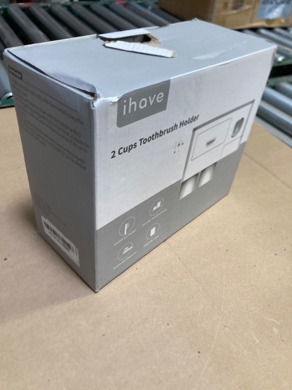 Photo 1 of iHave Toothbrush Holders for Bathrooms, 2 Cups Toothbrush Holder Wall Mounted with Toothpaste Dispenser - Large Capacity Tray, Cosmetic Drawer - Bathroom Decor & Bathroom Accessories