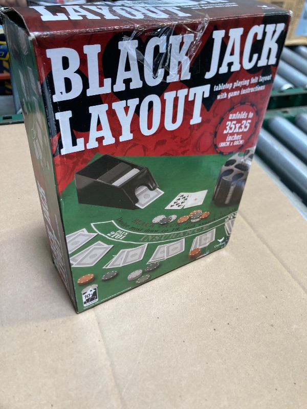 Photo 1 of Black Jack Layout Tabletop Playing Felt with Game Instructions