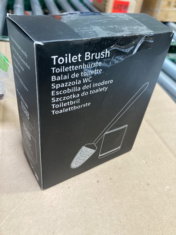 Photo 1 of Sellemer Toilet Brush and Holder Set - Flexible Toilet Bowl Brush Head with Silicone Bristles, Compact Size for Storage and Organization, Ventilation Slots Base (1 Pack, Silver)