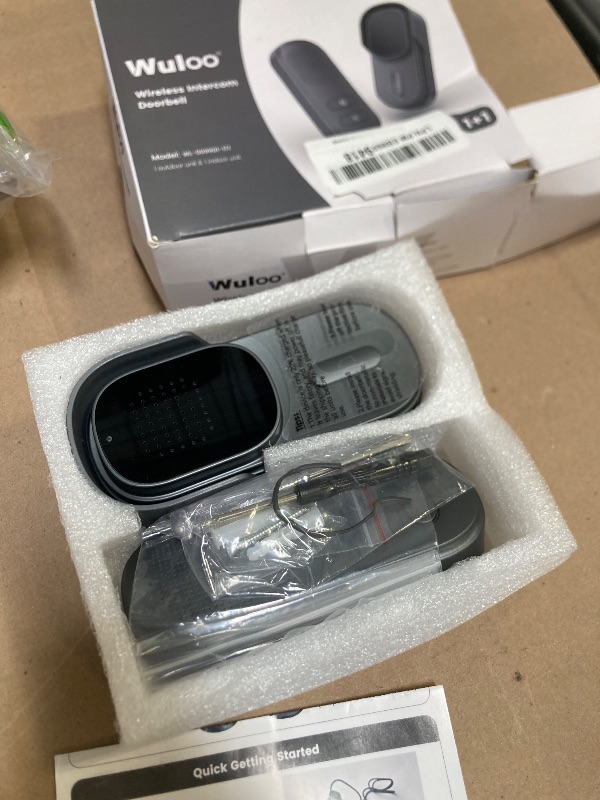 Photo 1 of Hands Free Wireless Intercom Doorbell for Home Classroom, Wuloo Two-Way Communicator Doorbell Chime with 1/2 Mile Distance 4 Volume Levels 10 Chimes Battery-Operated with Mute Mode?1&1, Gray)