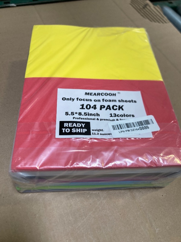 Photo 1 of 104 Pack Foam Sheets Craft 5.5x8.5 inch Eva Color Foam Paper Set for Crafts Project Preschoolers Classroom Scrapbooking DIY Handcraft by MEARCOOH
