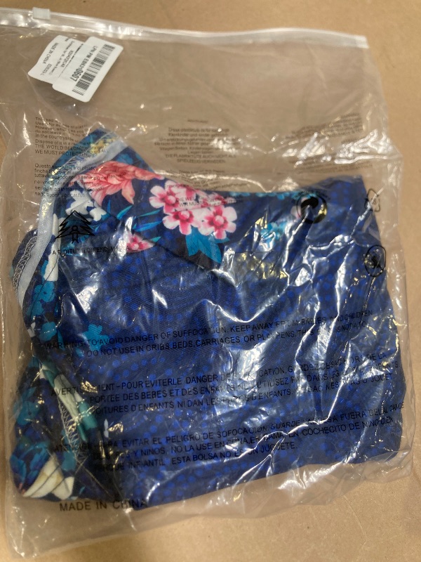 Photo 1 of Size L--Sundresses for Women Casual Beach Pockets Sleeve Floral Cotton Plus Size T Shirt Dress (Blue Flower,L)