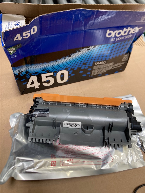 Photo 1 of Brother Genuine High Yield Toner Cartridge, TN450, Replacement Black Toner, Page Yield Up To 2,600 Pages