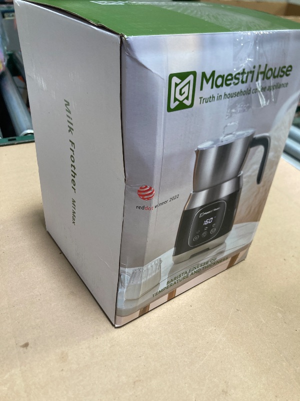 Photo 1 of Maestri House Milk Frother, 21OZ Variable Temp and Froth Thickness DualFro 600 Milk Frother and Steamer, Smart Touch Control Milk Warmer, Dishwasher Safe, Memory Function for Latte&Hot Chocolate