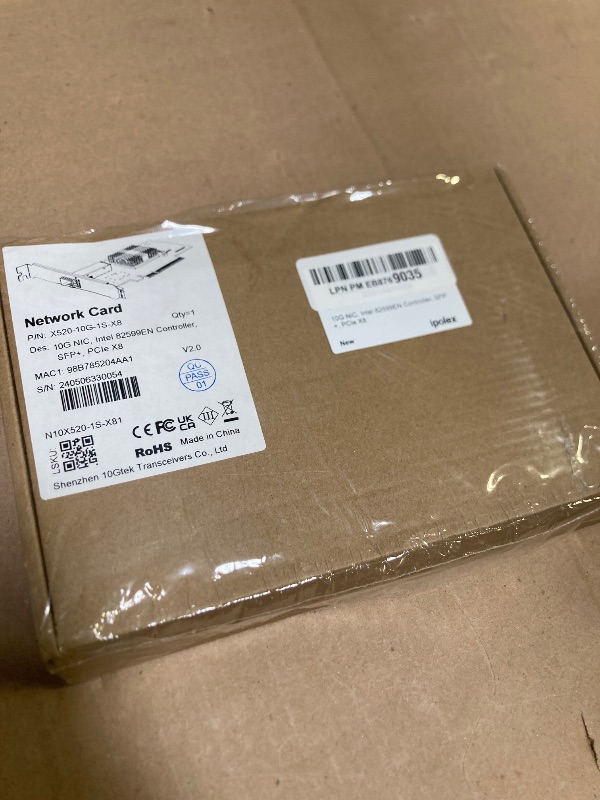 Photo 1 of ipolex 10Gb Network Card Intel X520-DA1 Ethernet Card PCI-E NIC(E10G42BTDA), with Intel 82599EN Controller, Single SFP+ Port, 10G PCI Express LAN Adapter Support Windows Server/Windows/Linux/Vmware
