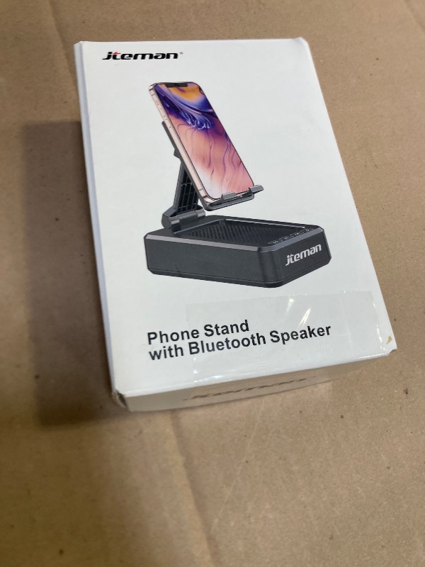 Photo 1 of Cell Phone Stand with Wireless Bluetooth Speaker and Anti-Slip Base HD Surround Sound Perfect for Home and Outdoors with Bluetooth Speaker for Desk Compatible with iPhone/ipad/Samsung Galaxy